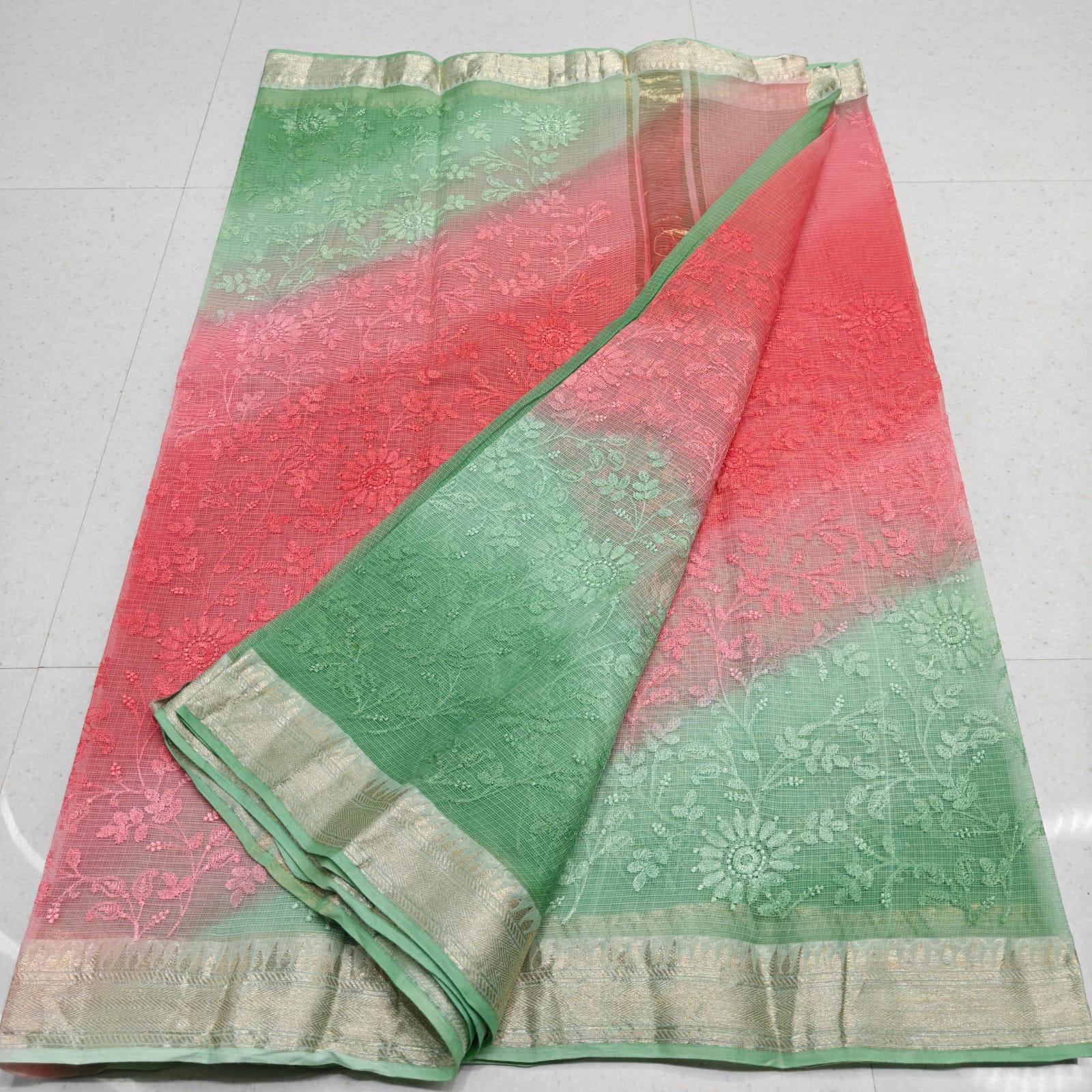 KOTA DORIA PURE COTTON SELF EMBROIDERY WEAVING BORDER SAREE