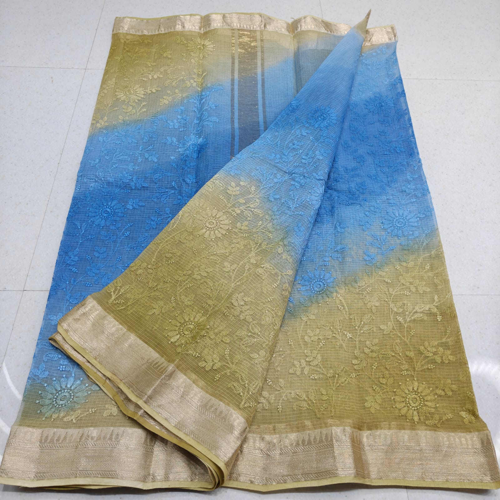 KOTA DORIA PURE COTTON SELF EMBROIDERY WEAVING BORDER SAREE