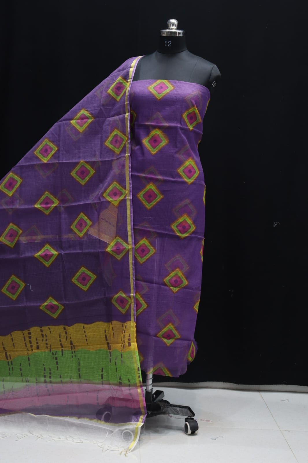 KOTA DORIA MIX COTTON SCREEN PRINT DRESS MATERIAL