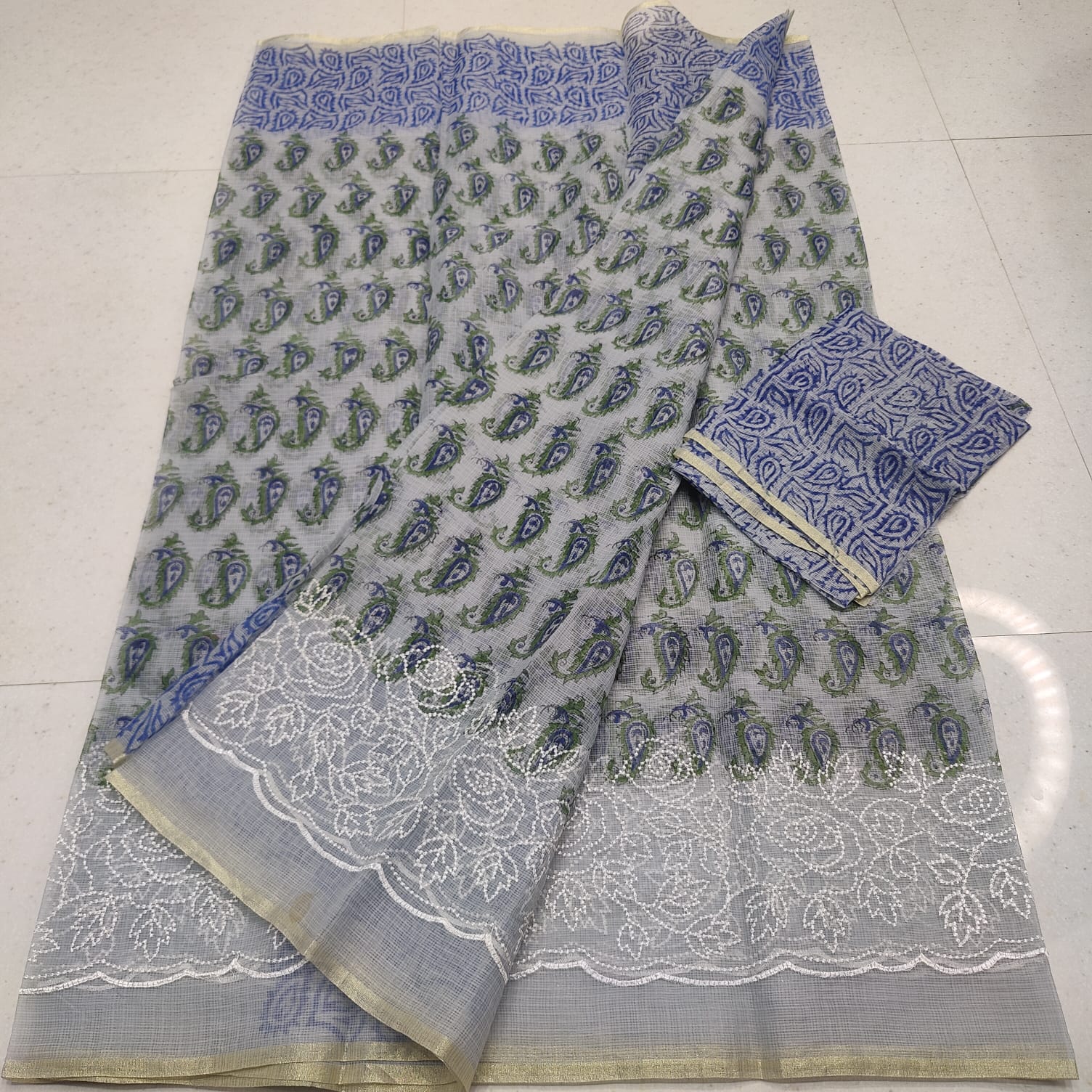 KOTA DORIA MIX COTTON COMPUTERIZED EMBROIDERY SAREE