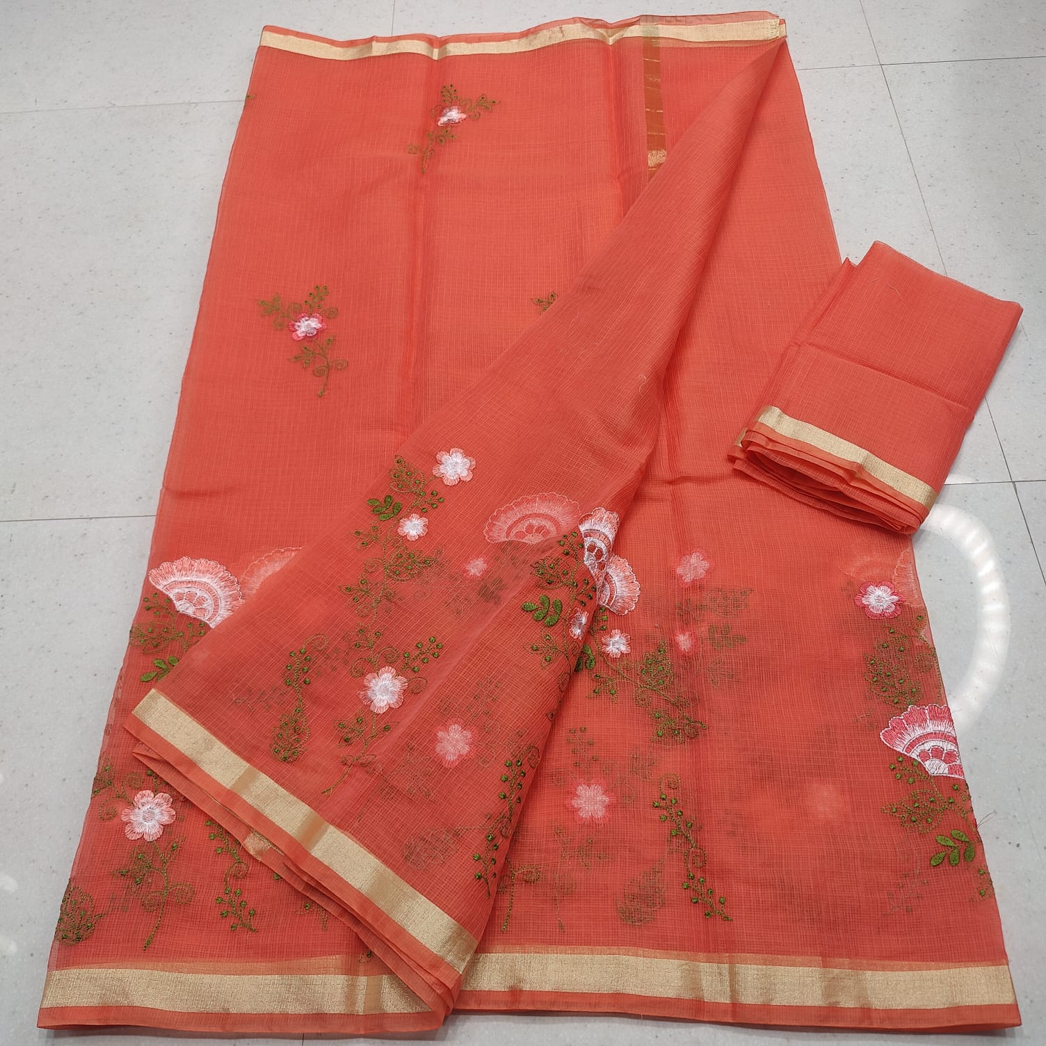KOTA DORIA MIX COTTON COMPUTERIZED EMBROIDERY SAREE