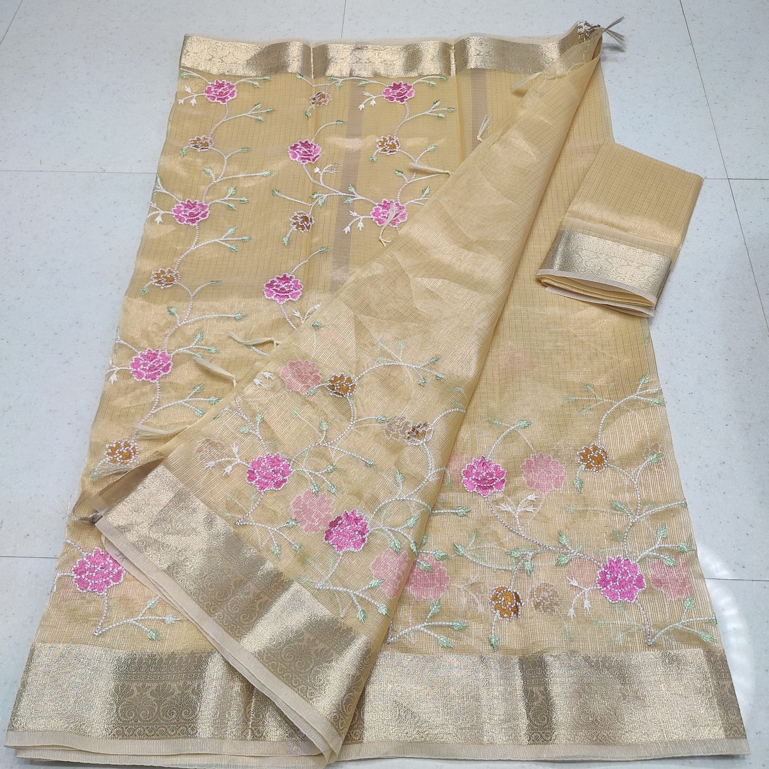 KOTA DORIA TISSUE WEAVING COMPUTERIZED EMBROIDERY SAREE