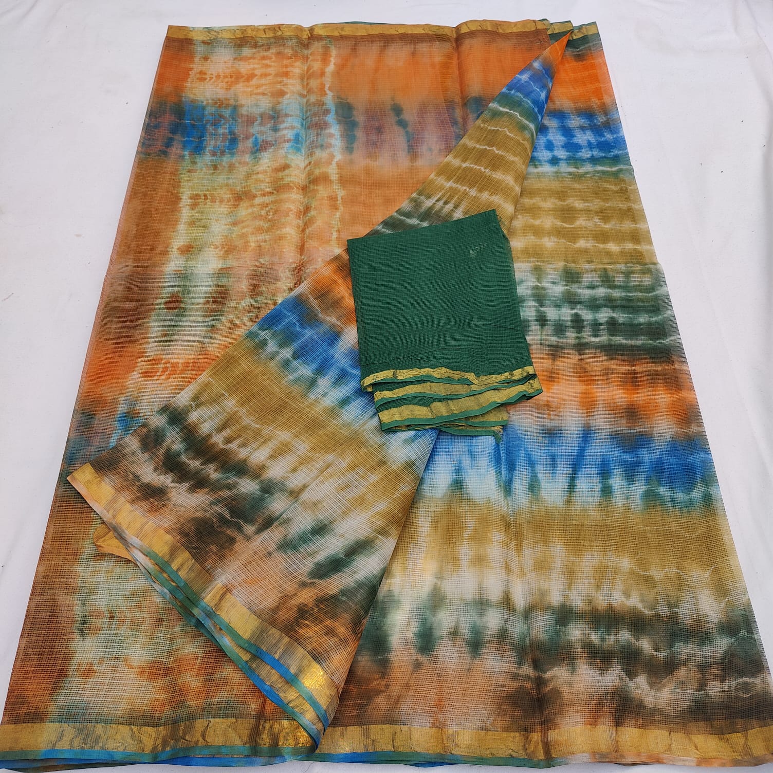 KOTA DORIA PURE COTTON SHIBORY/LAHARIYA/BANDHEJ/BAATIK DYE SAREE