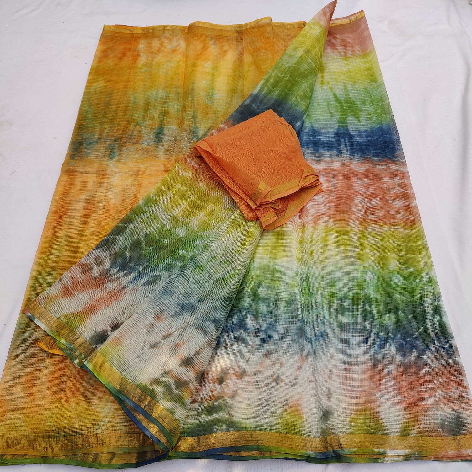 KOTA DORIA PURE COTTON SHIBORY/LAHARIYA/BANDHEJ/BAATIK DYE SAREE