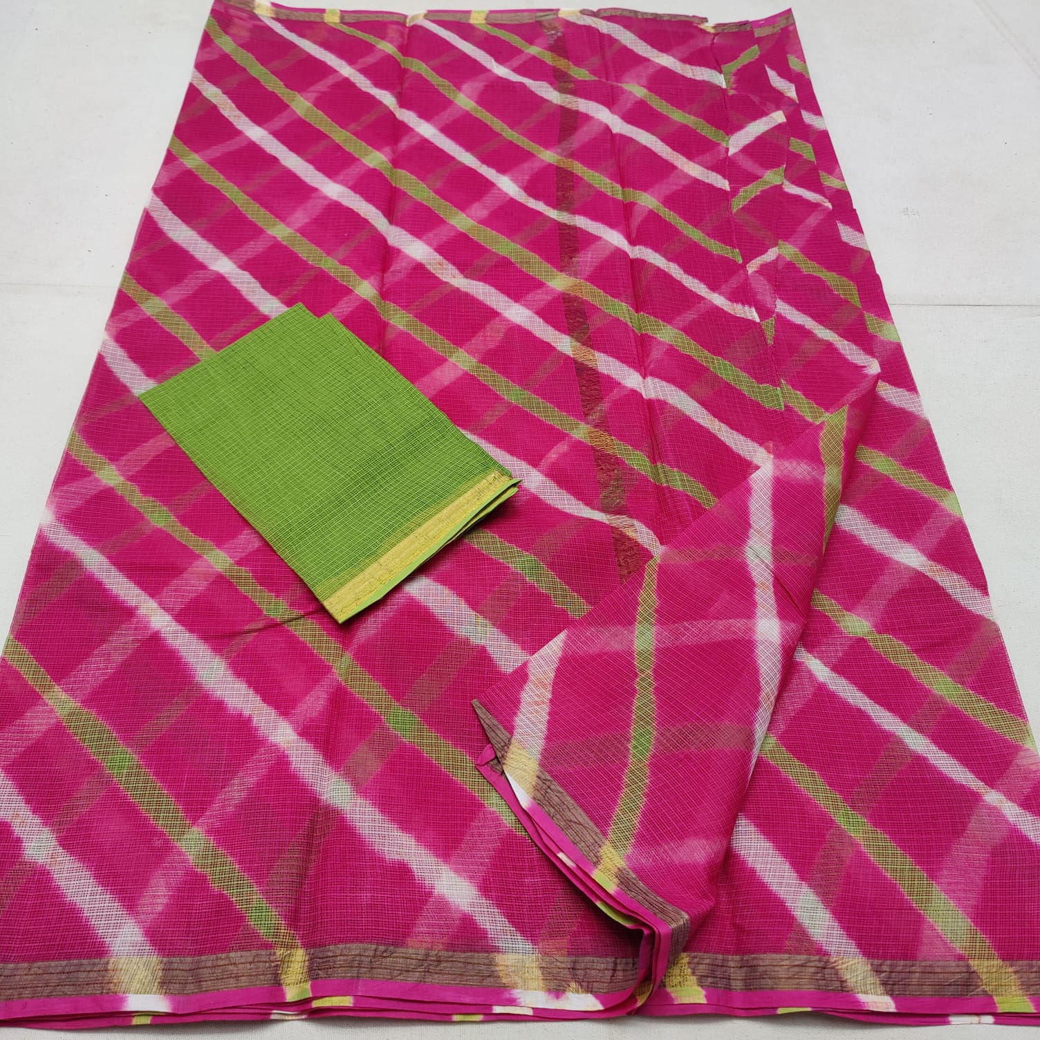 KOTA DORIA PURE COTTON SHIBORY/LAHARIYA/BANDHEJ/BAATIK DYE SAREE