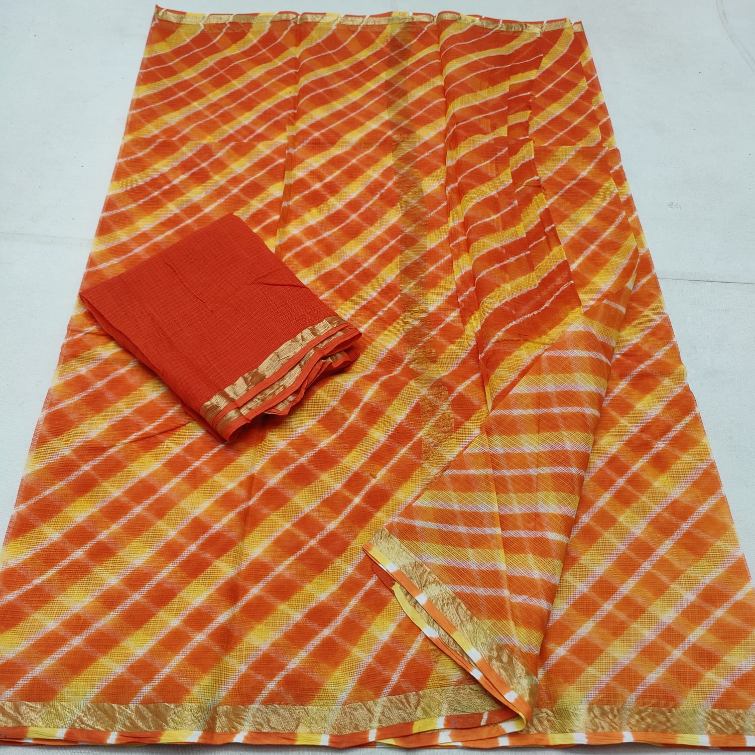 KOTA DORIA PURE COTTON SHIBORY/LAHARIYA/BANDHEJ/BAATIK DYE SAREE