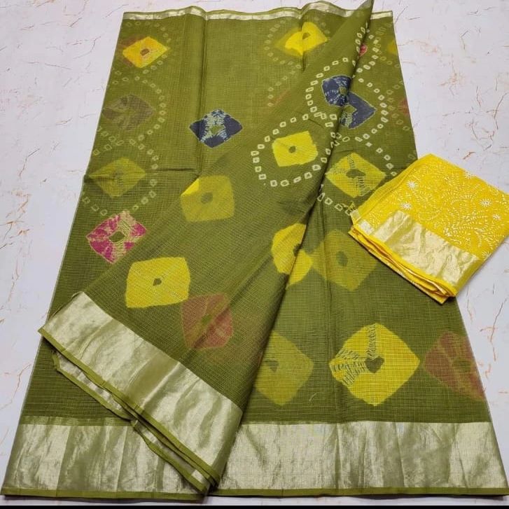 KOTA DORIA PURE COTTON SHIBORY/LAHARIYA/BANDHEJ/BAATIK DYE SAREE