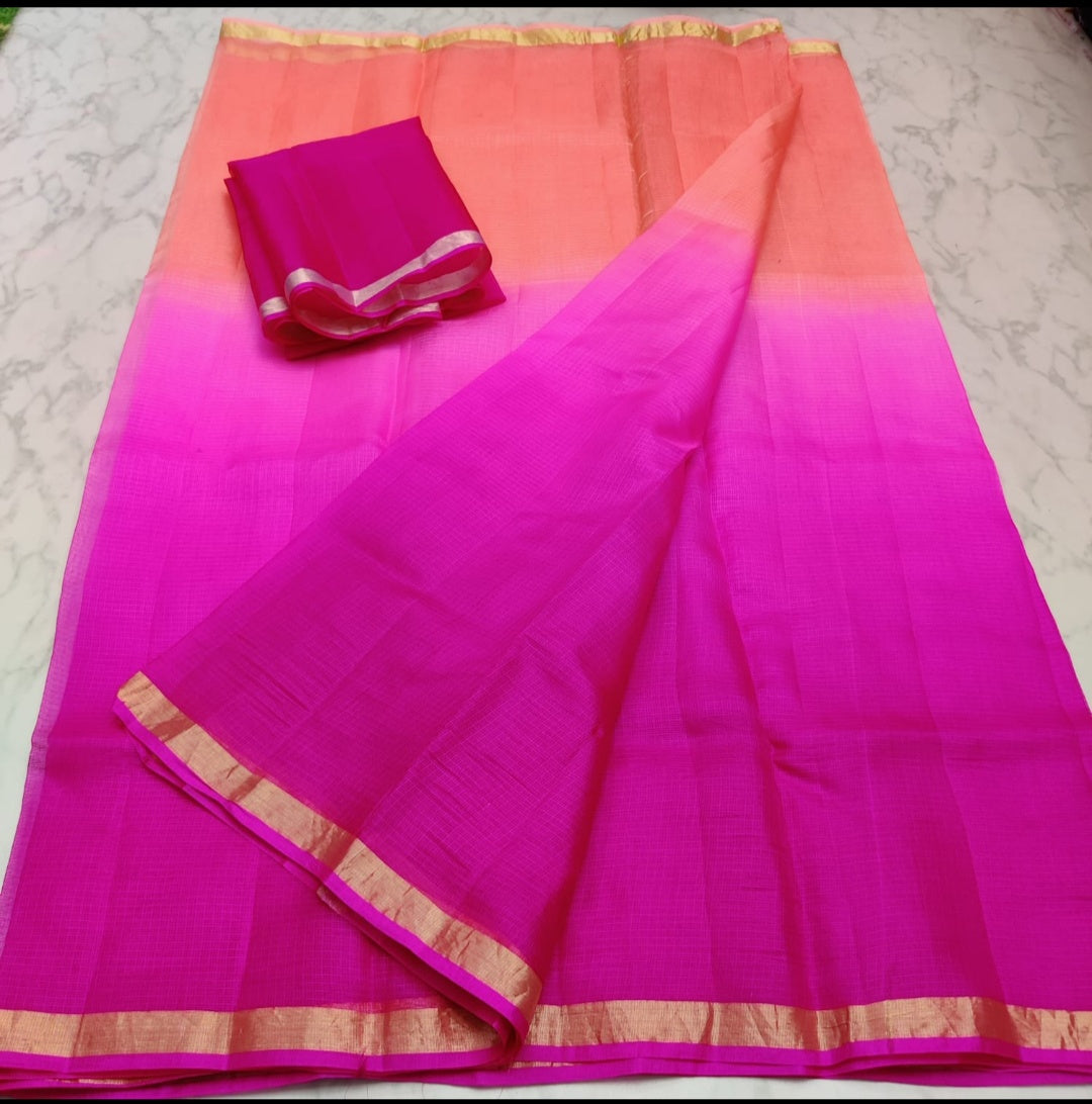 KOTA DORIA PURE SILK PLAIN DYE SAREE