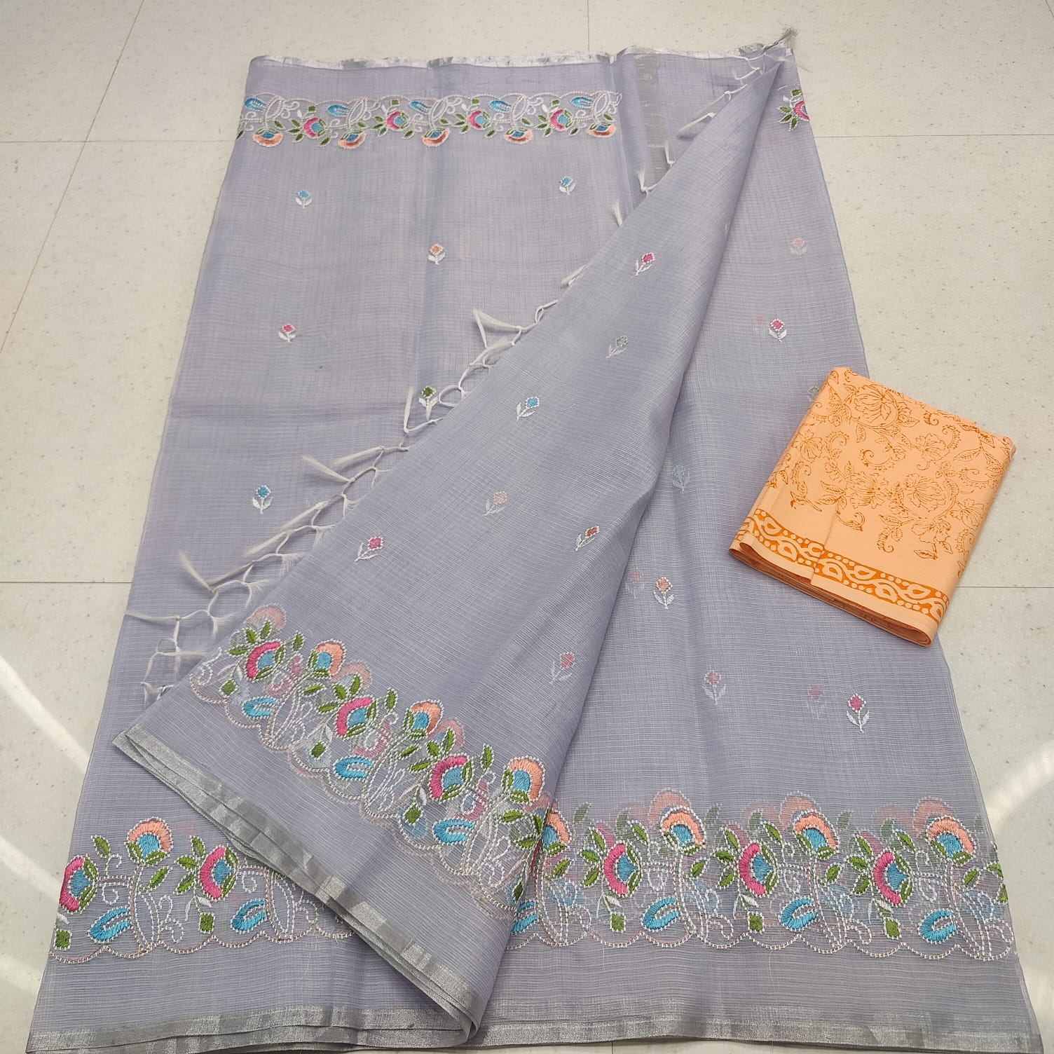 KOTA DORIA MIX COTTON COMPUTERIZED EMBROIDERY SAREE