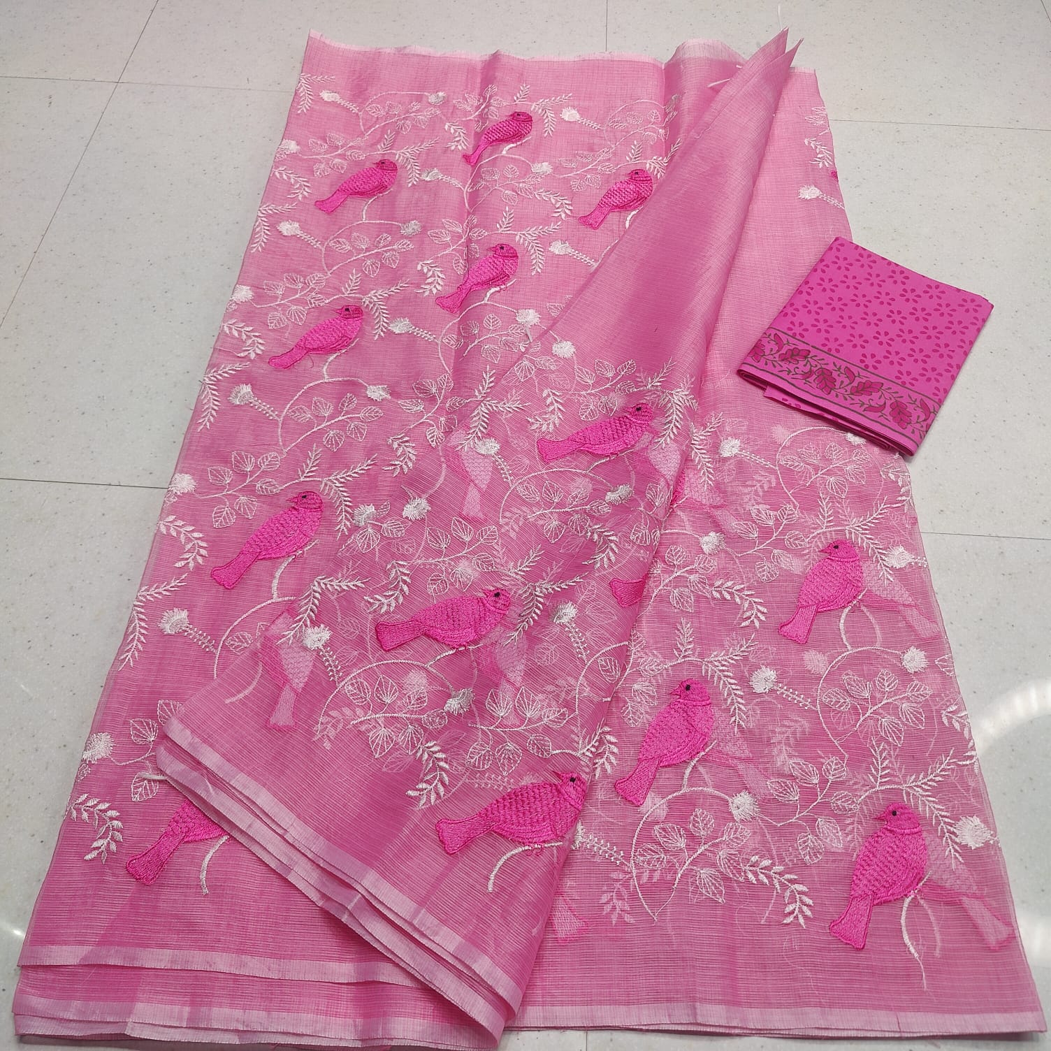KOTA DORIA MIX COTTON COMPUTERIZED &nbsp;EMBROIDERY SAREE