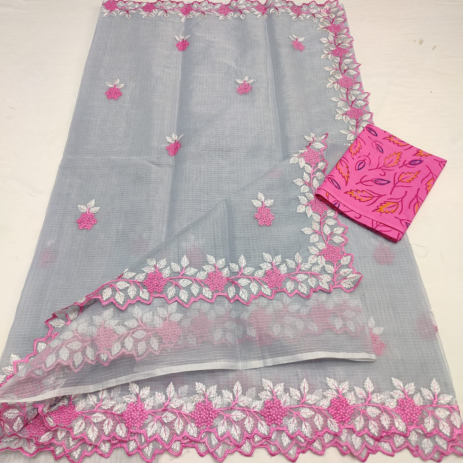 KOTA DORIA MIX COTTON COMPUTERIZED &nbsp;EMBROIDERY SAREE