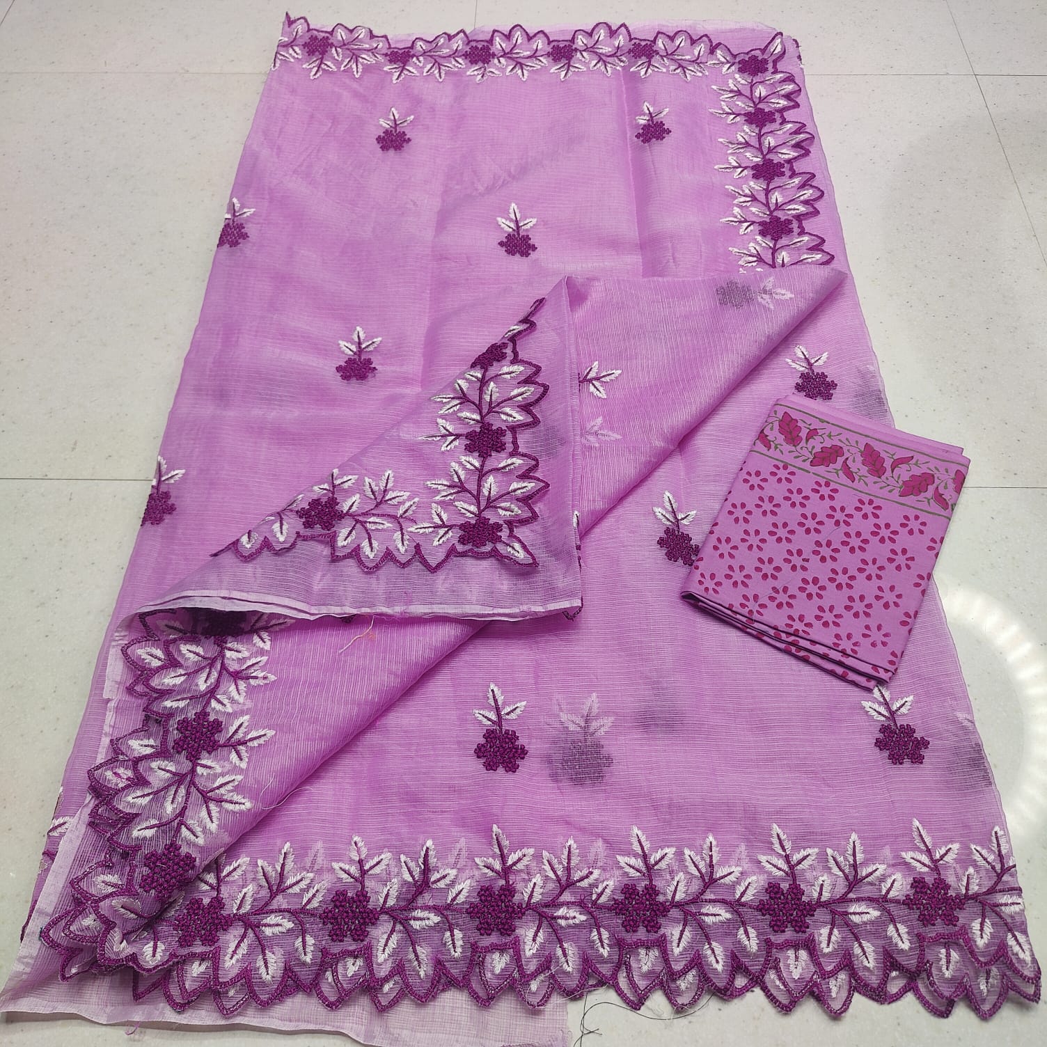 KOTA DORIA MIX COTTON COMPUTERIZED &nbsp;EMBROIDERY SAREE