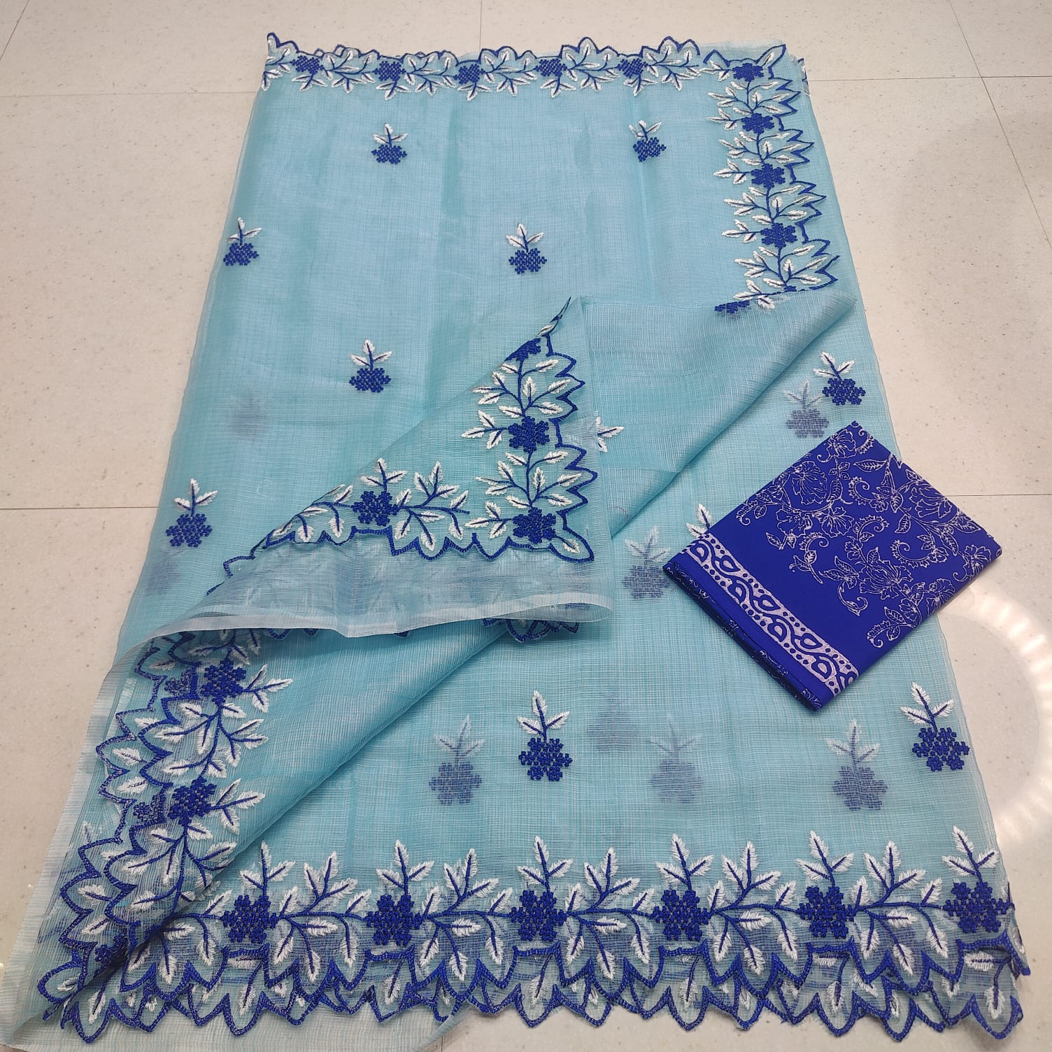 KOTA DORIA MIX COTTON COMPUTERIZED &nbsp;EMBROIDERY SAREE