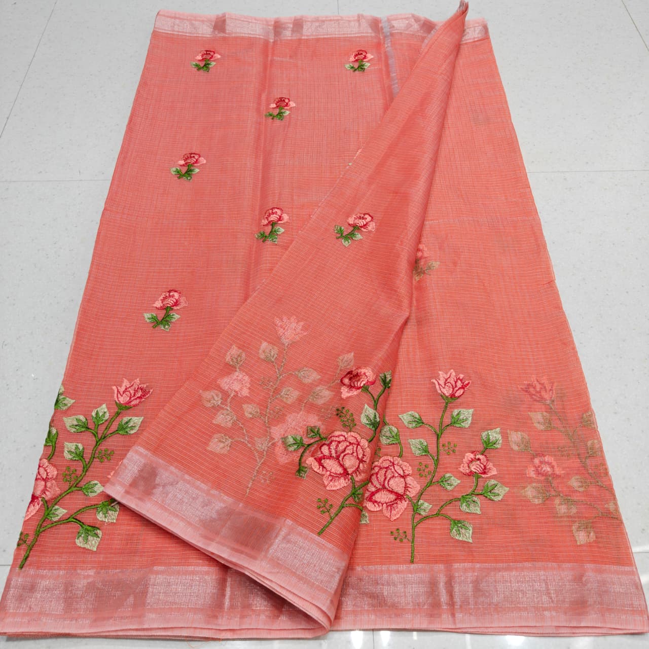 KOTA DORIA MIX COTTON COMPUTERIZED EMBROIDERY SAREE