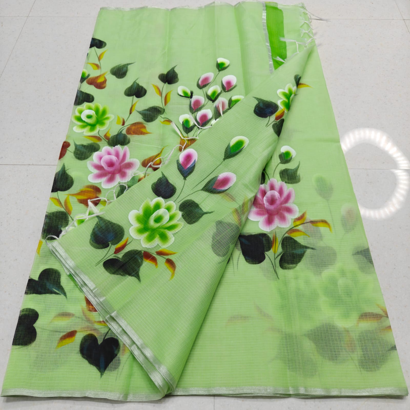 KOTA DORIA MIX COTTON BRUSH PAINT SAREE