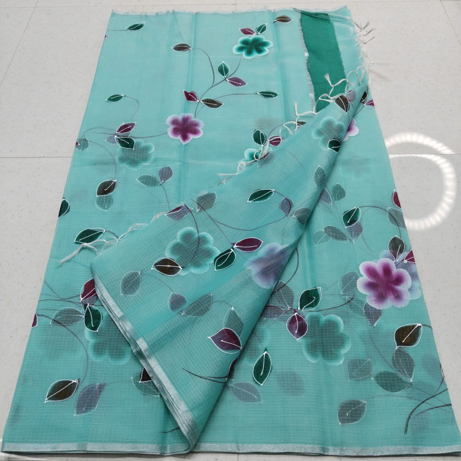 KOTA DORIA MIX COTTON BRUSH PAINT SAREE
