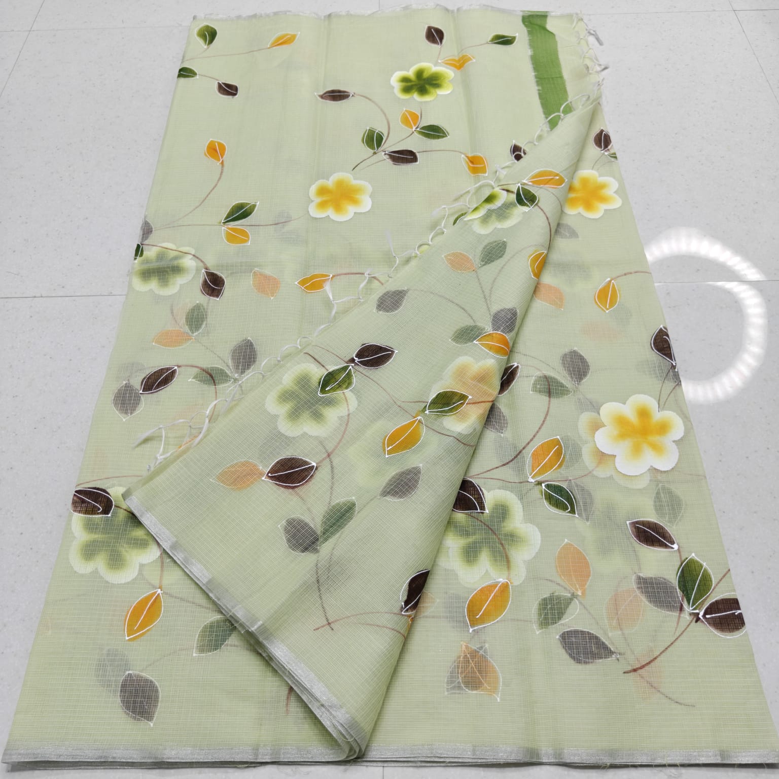 KOTA DORIA MIX COTTON BRUSH PAINT SAREE