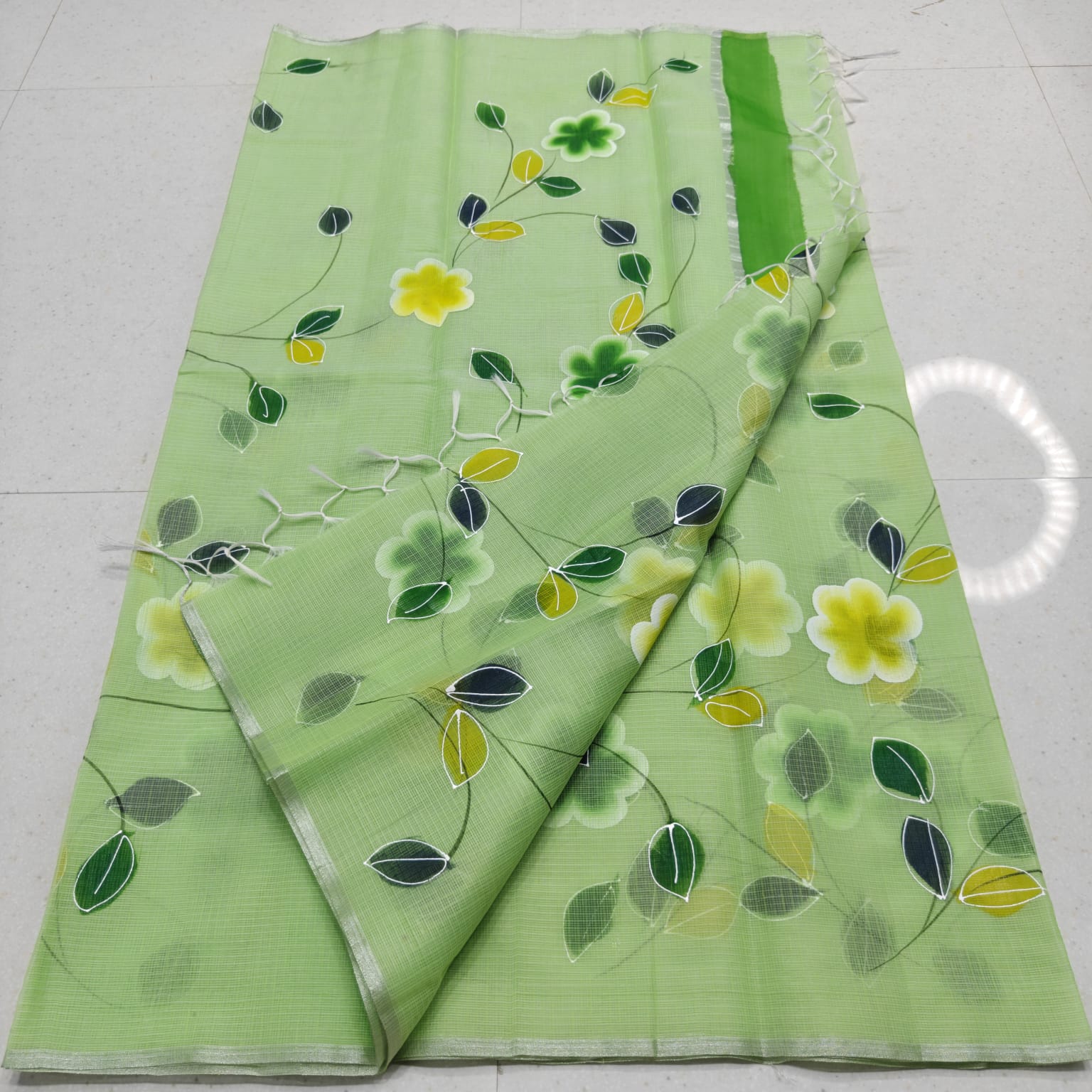 KOTA DORIA MIX COTTON BRUSH PAINT SAREE
