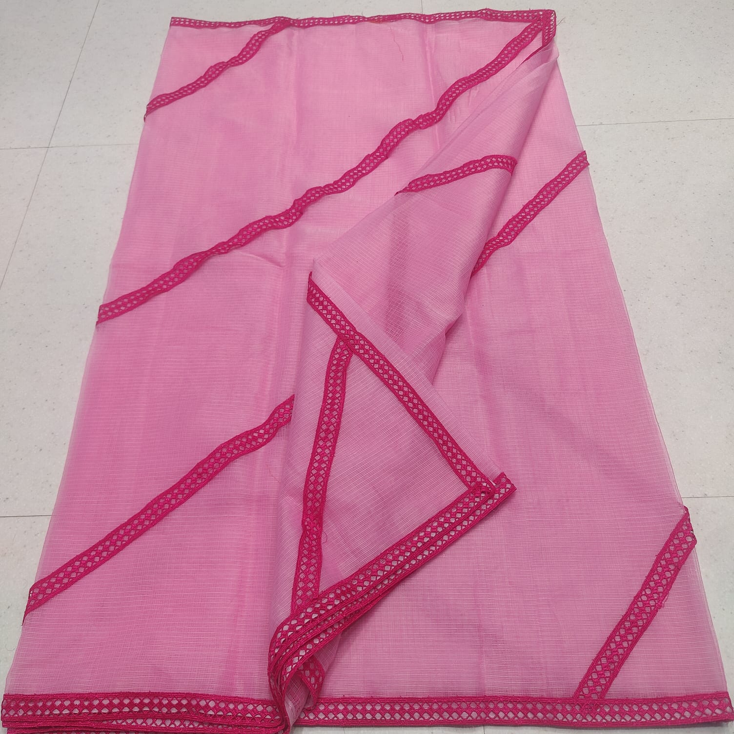 KOTA DORIA MIX COTTON HAND LACE WORK SAREE