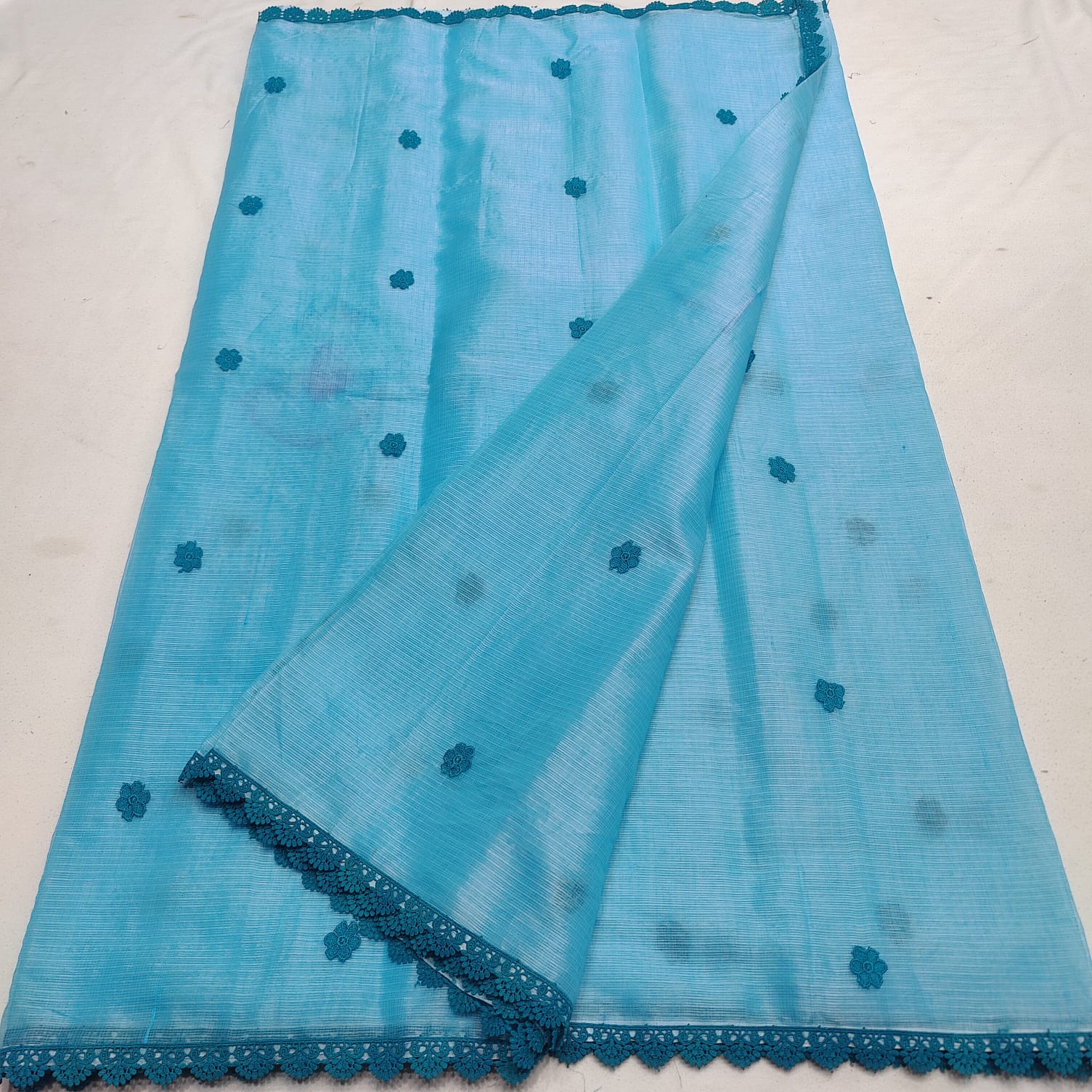 KOTA DORIA MIX COTTON HAND LACE WORK SAREE