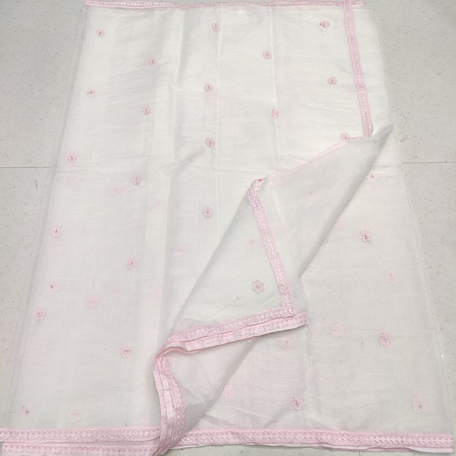 KOTA DORIA MIX COTTON HAND LACE WORK SAREE