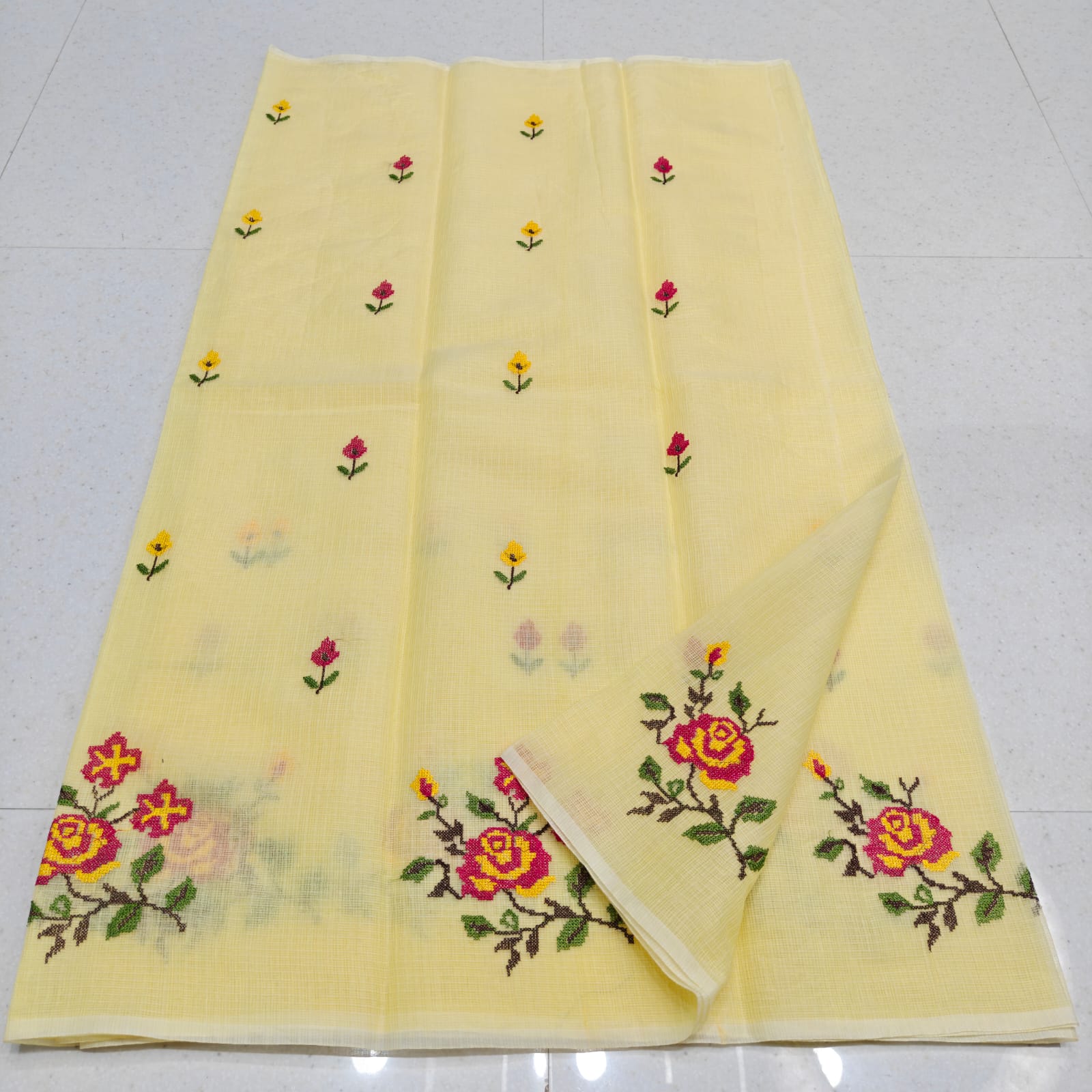 KOTA DORIA MIX COTTON COMPUTERIZED EMBROIDERY SAREE