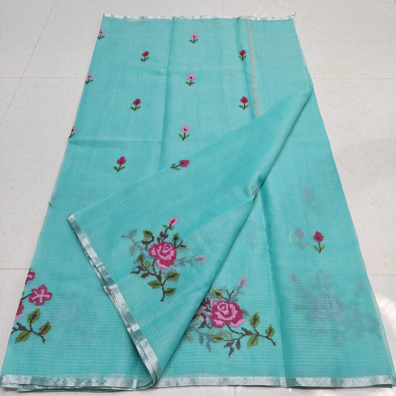 KOTA DORIA MIX COTTON COMPUTERIZED EMBROIDERY SAREE