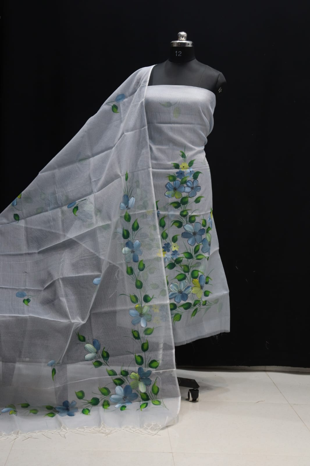 KOTA DORIA MIX COTTON HAND BRUSH PAINT DRESS MATERIAL
