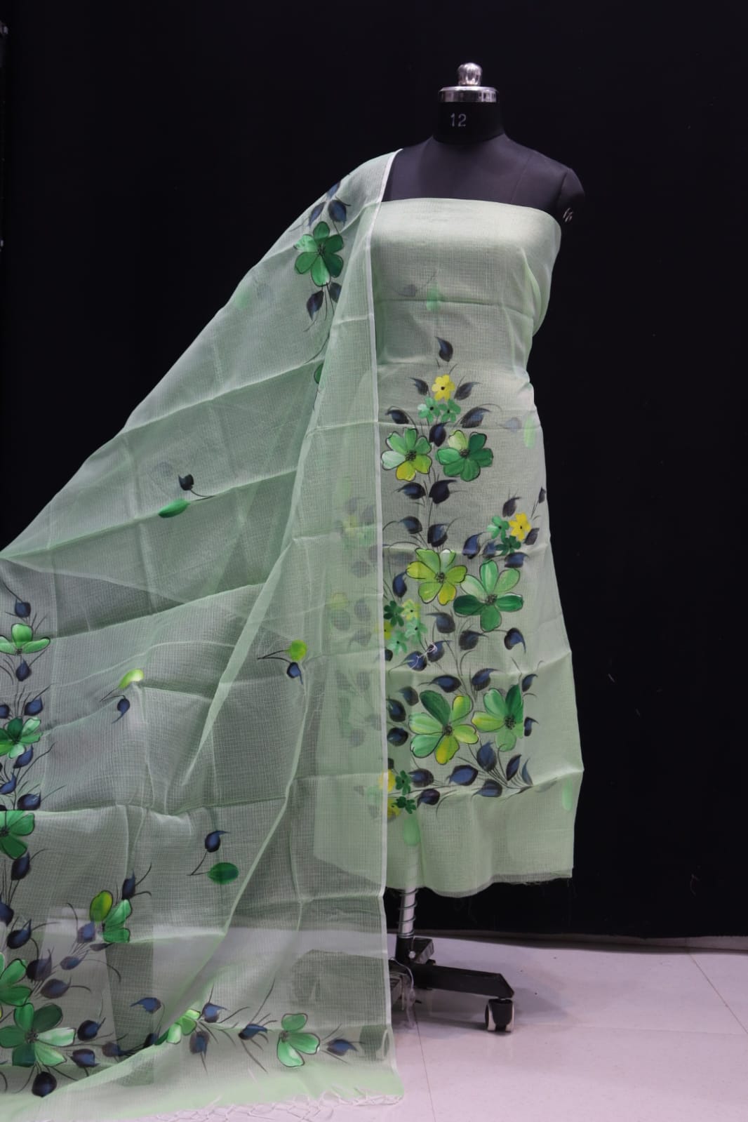 KOTA DORIA MIX COTTON HAND BRUSH PAINT DRESS MATERIAL