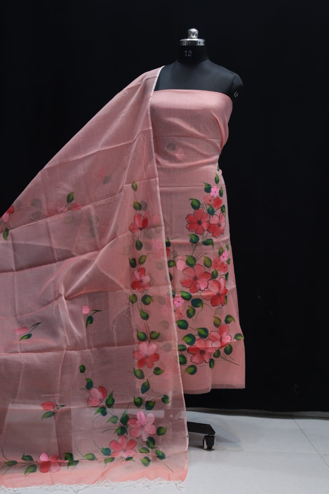 KOTA DORIA MIX COTTON HAND BRUSH PAINT DRESS MATERIAL