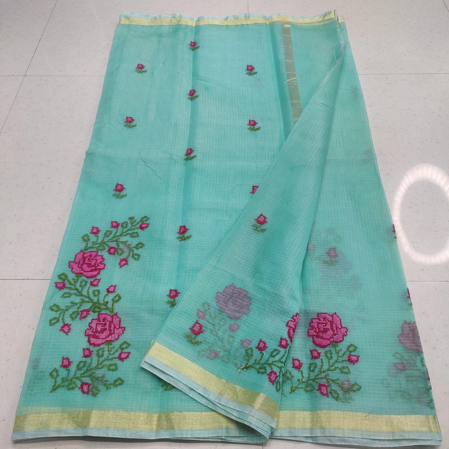 KOTA DORIA MIX COTTON COMPUTERIZED EMBROIDERY SAREE