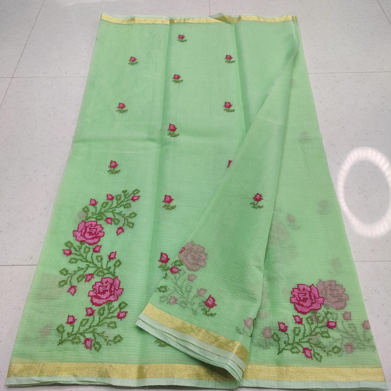 KOTA DORIA MIX COTTON COMPUTERIZED EMBROIDERY SAREE