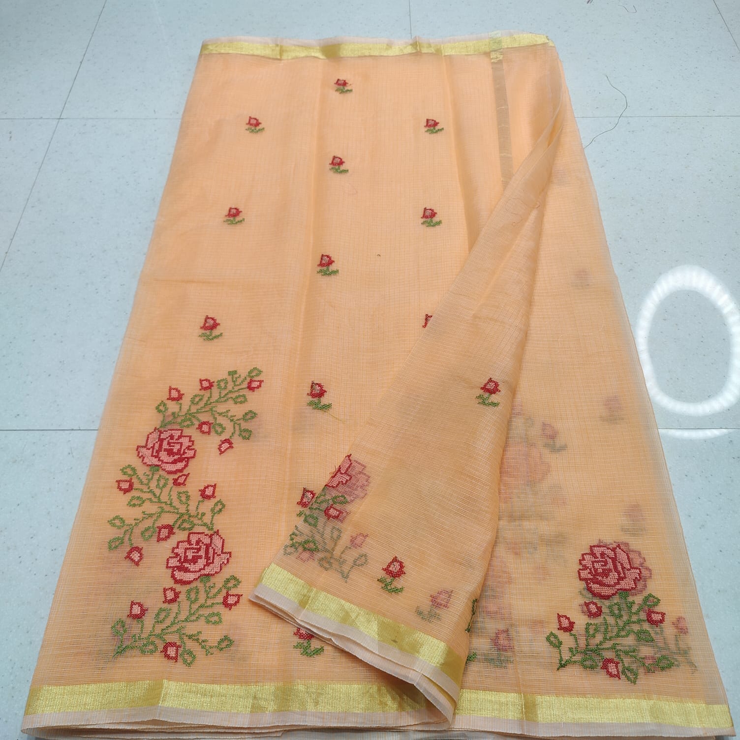 KOTA DORIA MIX COTTON COMPUTERIZED EMBROIDERY SAREE
