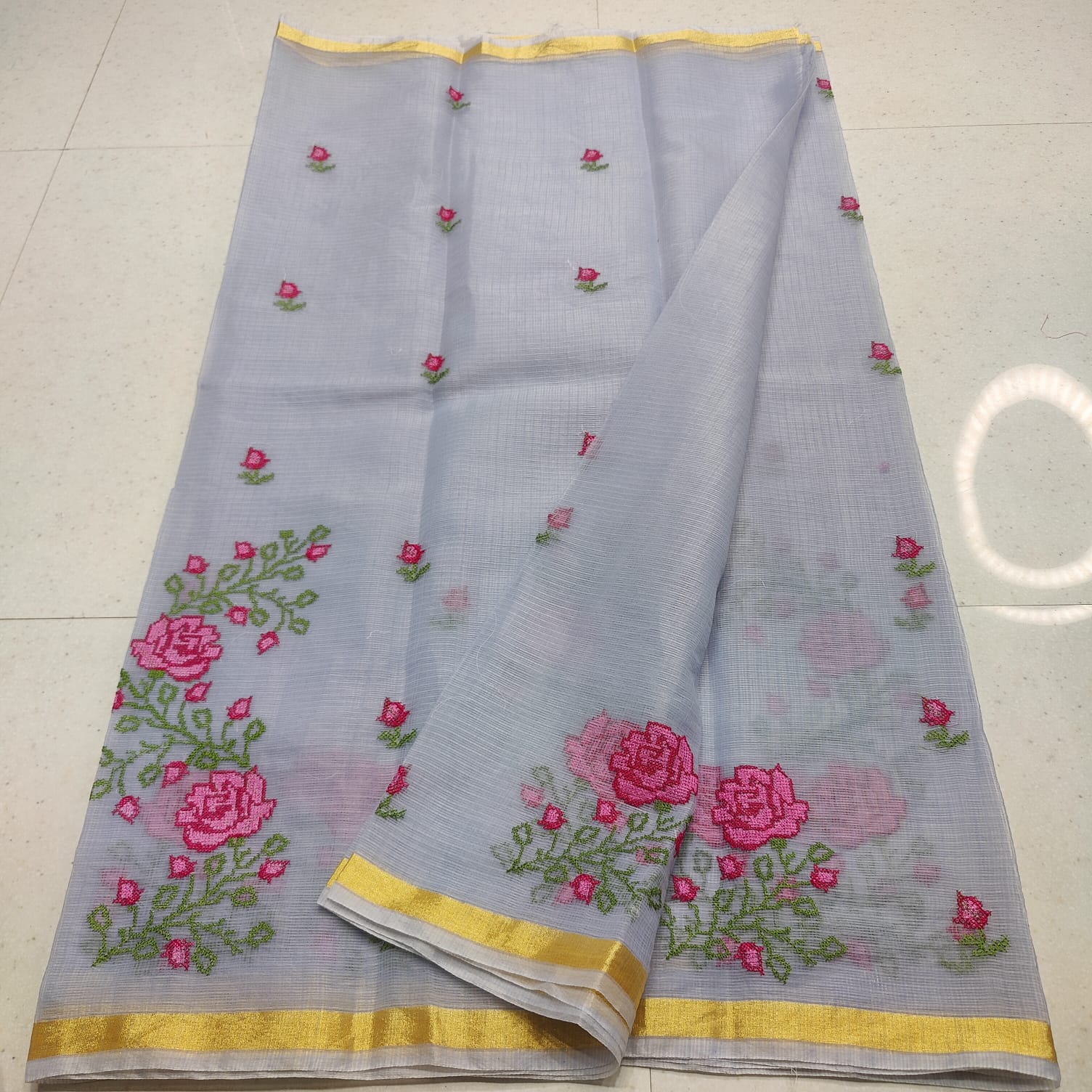KOTA DORIA MIX COTTON COMPUTERIZED EMBROIDERY SAREE