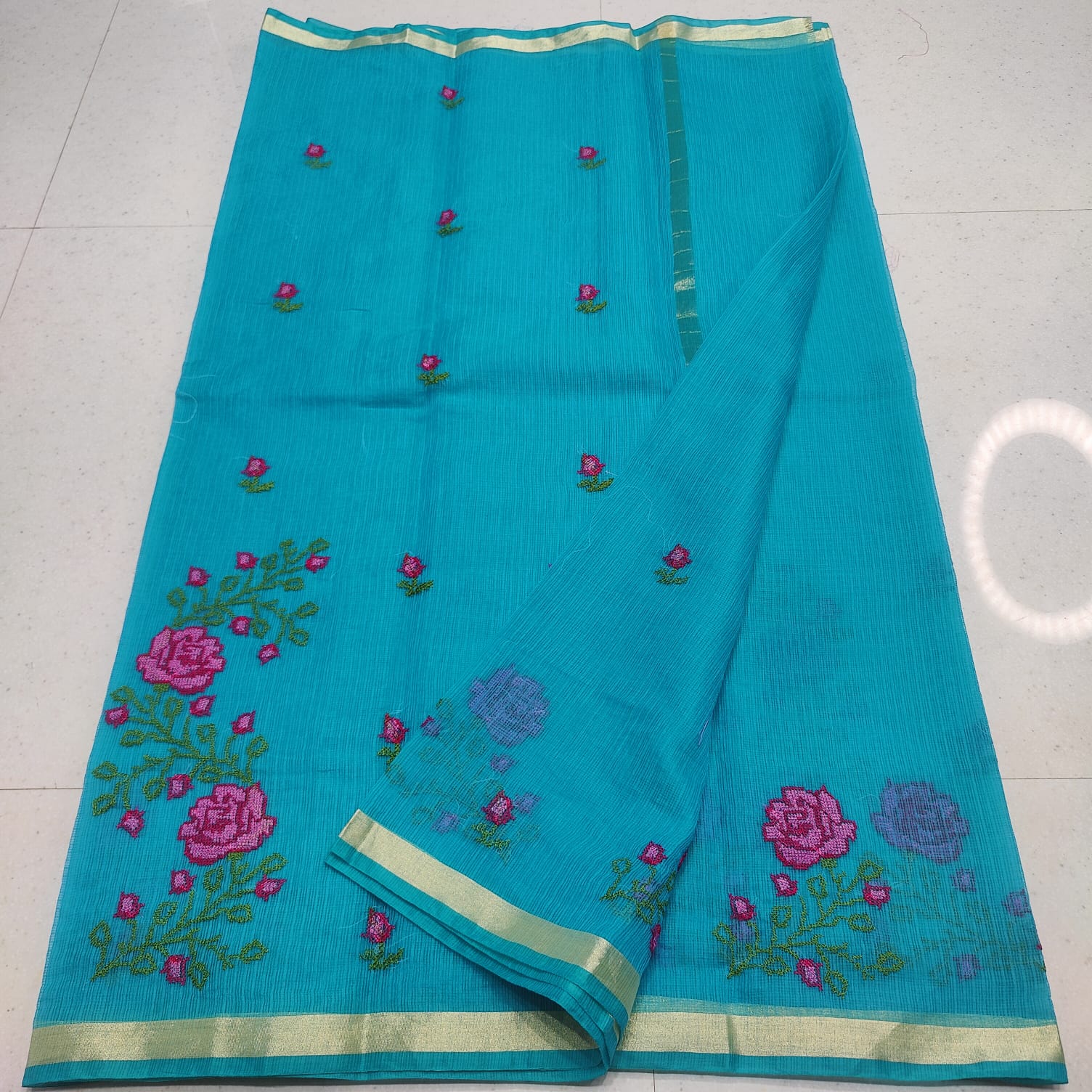 KOTA DORIA MIX COTTON COMPUTERIZED EMBROIDERY SAREE