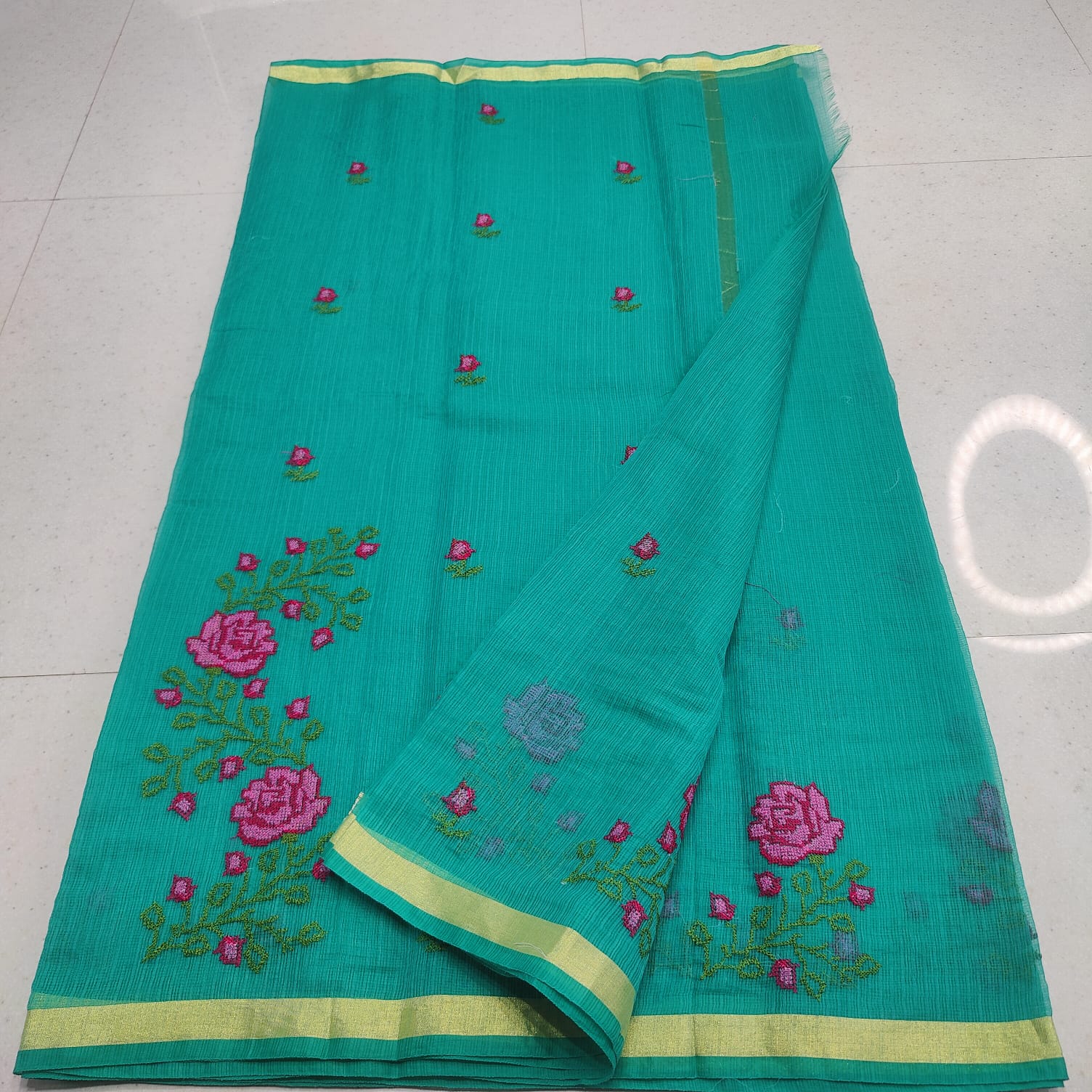 KOTA DORIA MIX COTTON COMPUTERIZED EMBROIDERY SAREE