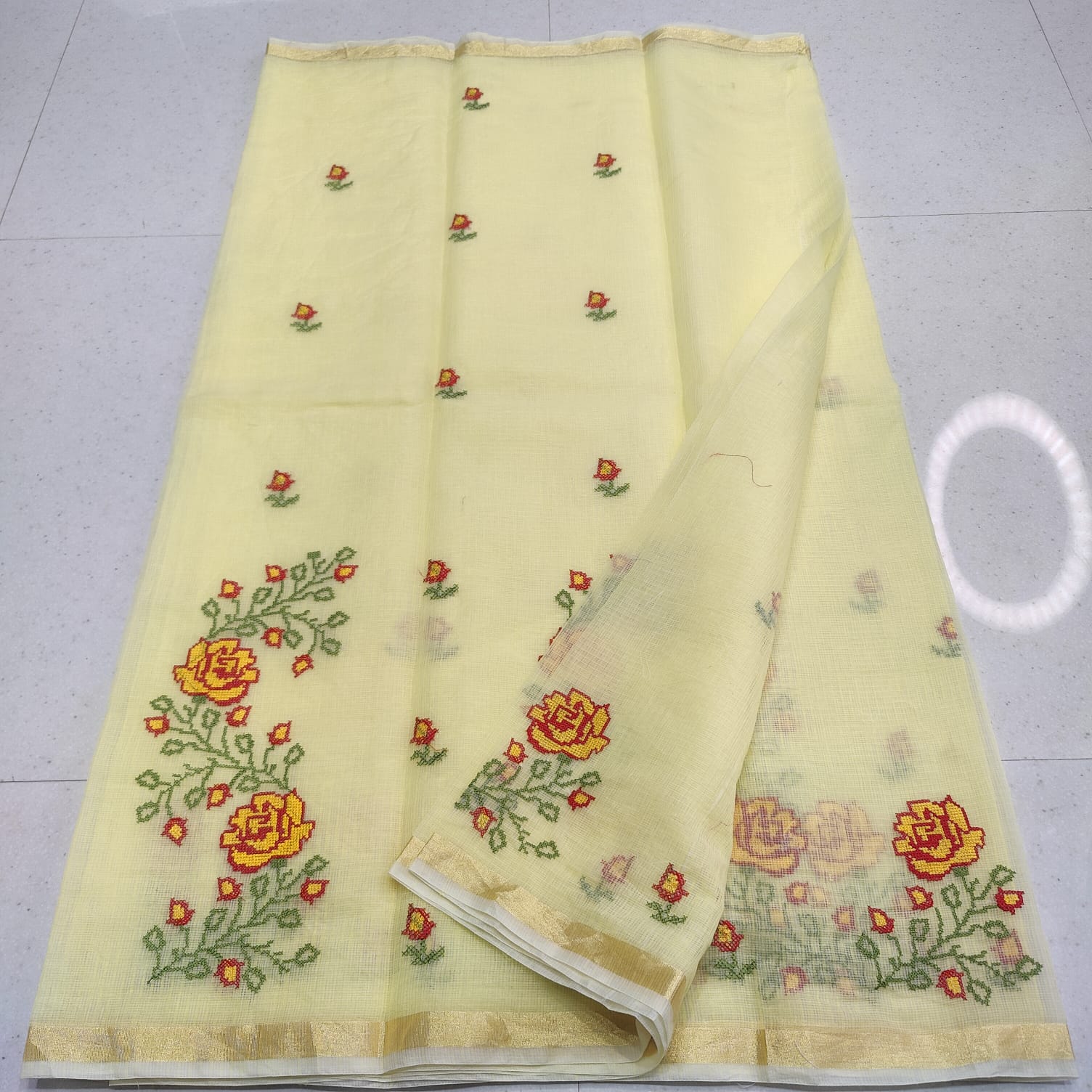 KOTA DORIA MIX COTTON COMPUTERIZED EMBROIDERY SAREE