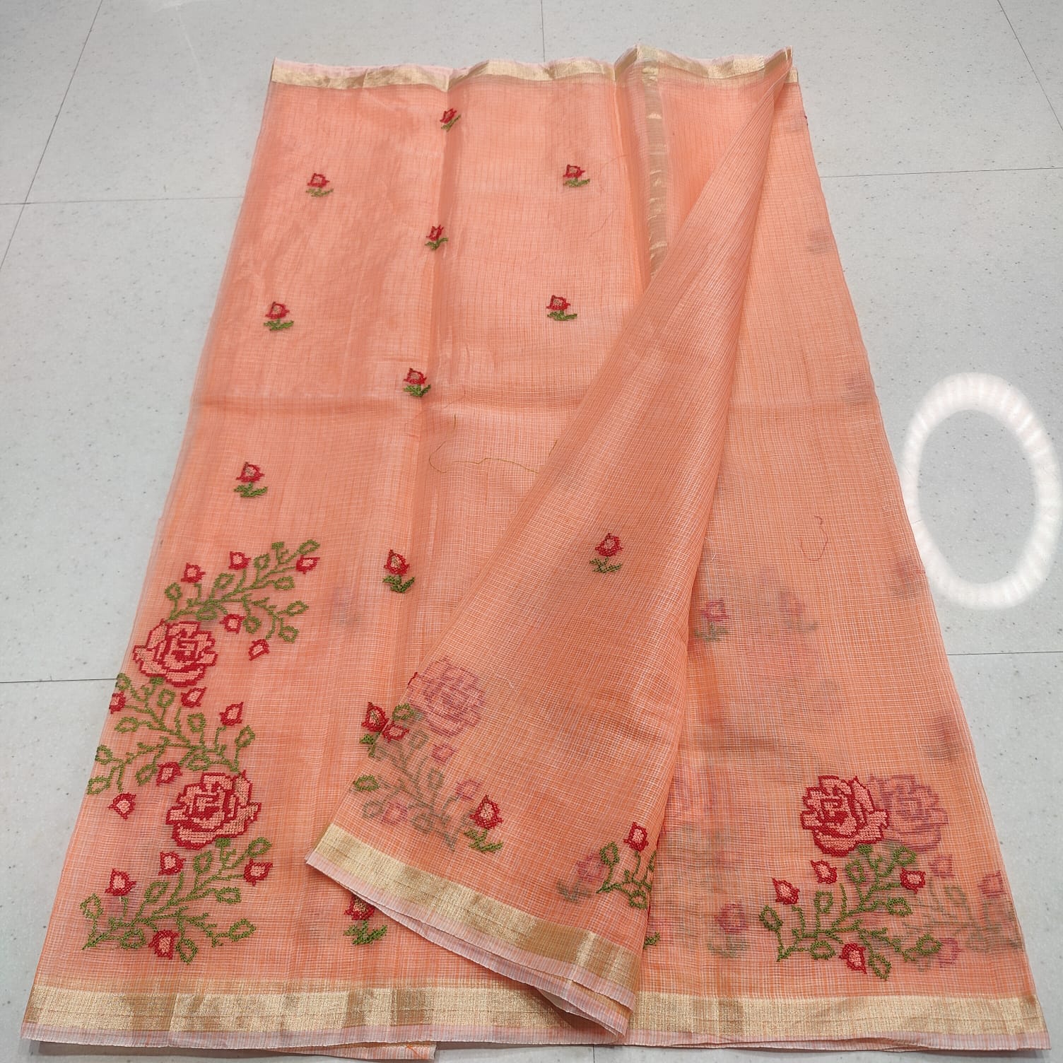 KOTA DORIA MIX COTTON COMPUTERIZED EMBROIDERY SAREE