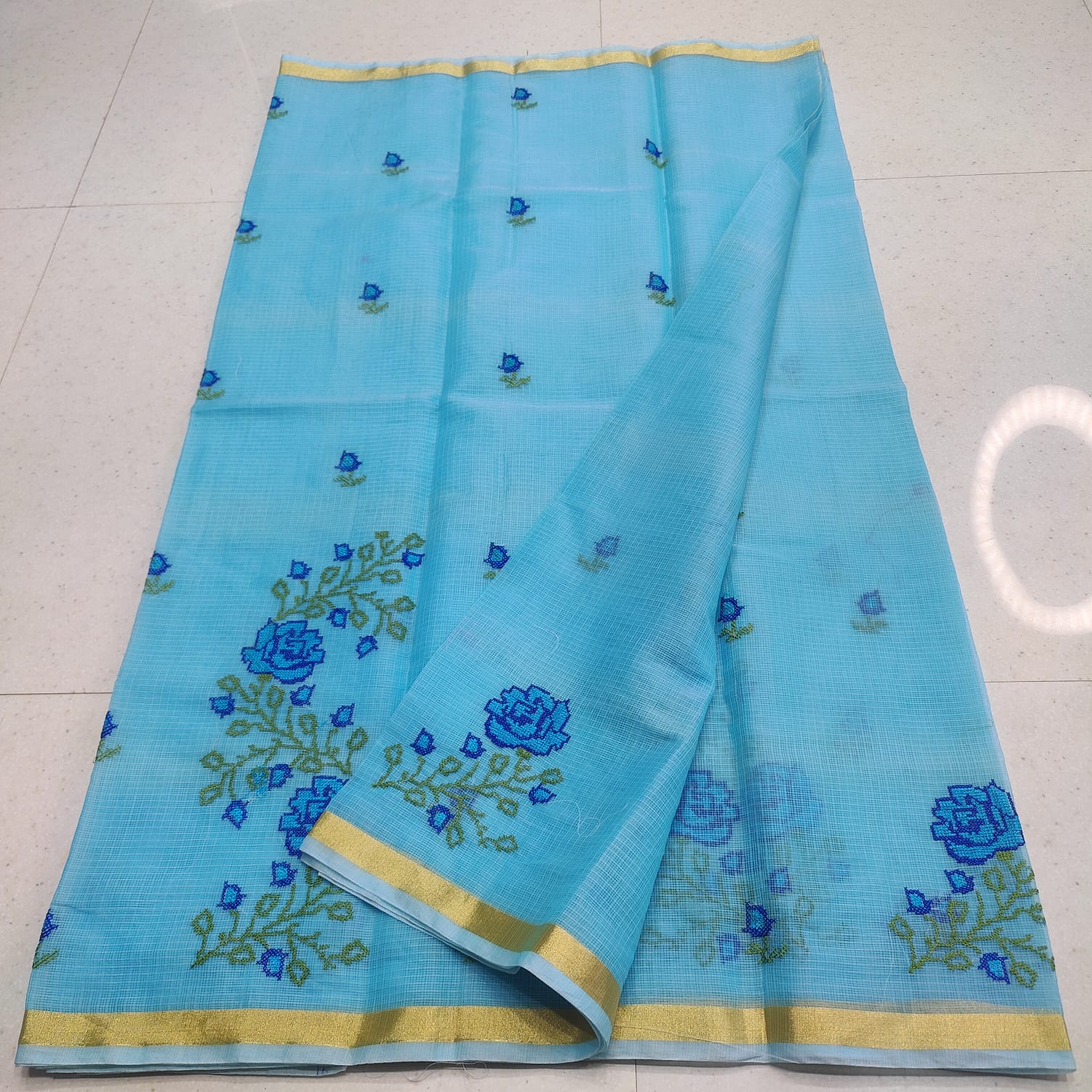 KOTA DORIA MIX COTTON COMPUTERIZED EMBROIDERY SAREE