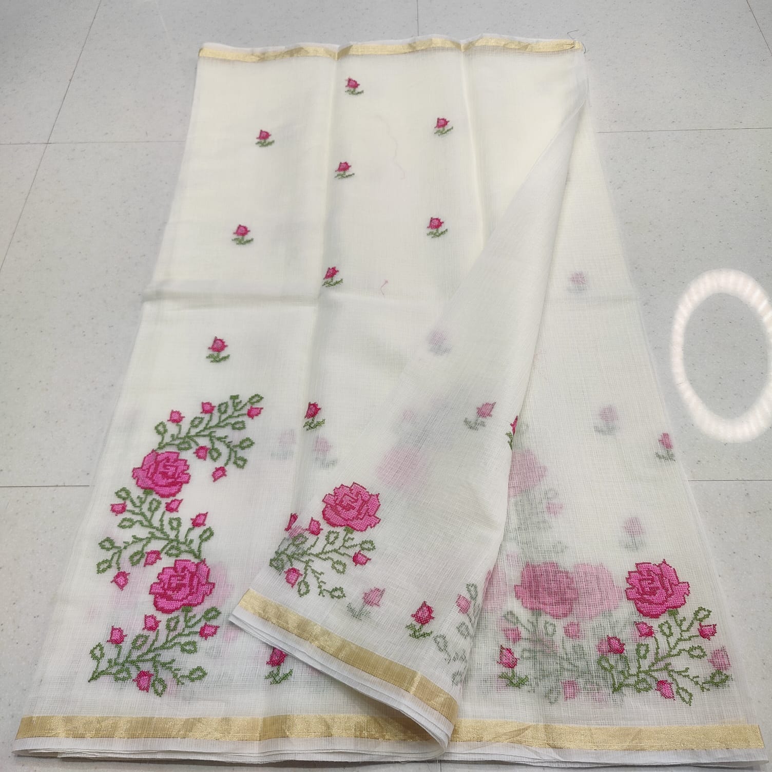 KOTA DORIA MIX COTTON COMPUTERIZED EMBROIDERY SAREE