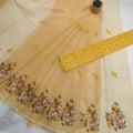 KOTA DORIA MIX COTTON HAND MACHINE EMBROIDERY SAREE
